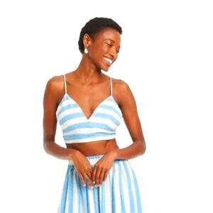 NEW bralette top A new day blue striped and white stripe target medium large
